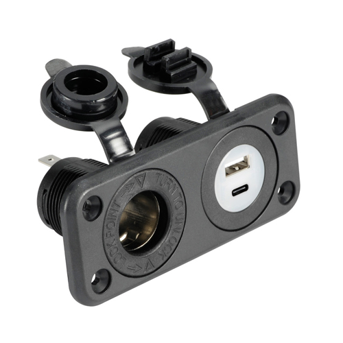 KATUR Presa Accendisigari Auto Con USB E Voltmetro - Splitter A 3 Uscite, 12V, Doppia Porta USB 5V 1A/2.1A, Montaggio A Pannello Per Auto, Camper, Moto, Barca